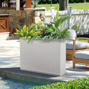 FENCY Metal Rectangular Planter Box Large Planters for Outdoor Plants, Tall Planters for Outdoor Plants with Drainage Holes, Rectangular Planters for Outdoor Plants (35.4" L x 9" W x 25.6" H,White) by CozyNest Decor