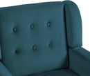 UIXE Accent Chair, Velvet Upholstered Armchair for Living Room, Modern Club Arm Chairs Comfy Single Sofa Button Tufted Bedroom Reading Seat - Blue, Set of 1 by CozyNest Decor