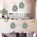 Rustic Wood Window Frame with Green Wreath and Arrows Wall Decor，Farmhouse Window Frame Hanging Decor, Wooden Fake Decoration,Window Pane Wall Decor,Set of 2 (windows white) by CozyNest Decor