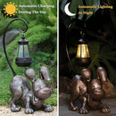 Laughing Dog Figurine with Solar-Powered LED Light 15.9 Inches Tall Antique Bronze, Perfect for Gift Garden Decor or Housewarming for Dog Lovers by GreenHaven Gardens