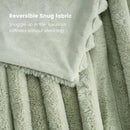 Cozy Bliss Faux Fur Throw Blanket for Couch, Cozy Warm Plush Striped Blanket for Sofa Bedroom Living Room, 60 * 80 Inches Sage Green by CozyNest Decor