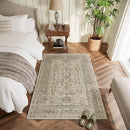 Washable 4x6 Rugs for Living Room, Boho Non-Slip Silicone Backing Small Rugs for Bedroom Nursery Office, 0.3" Neutral Oriental Throw Carpet with 0.16" Cushioning Pad, Light Brown/Multi by TinyTreasures Baby Boutique