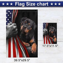 FLAGWIX Patriot American Dog Flags - Rottweiler Double Sided Flag - 4th of July Decorations for Home, Outside, Patriotic House Flag 30x40 Heavy Duty Canvas, Decorative Indoor Outdoor Flag by GreenHaven Gardens