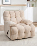 Oversized Recliner Chair Manual Swivel Rocker Recliner for Living Room Chenille Overstuffed Nursery Reclining Sofa Chair Rocking Recliners for Adults 400lbs (Manual, Beige) by CozyNest Decor