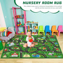 Kids Carpet Playmat Rug 6 x 9 ft Player Car Rug, City Life Traffic Road Map Mat Educational Game Area Mat for Toddler Children Playroom Classroom Bedroom(Green)
