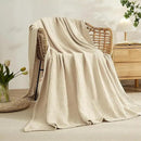 EMME Cotton Throw Blanket for Couch Soft Muslin Blankets 50"x60" Lightweight Breathable Blanket All Season Gauze Blanket, Light Tan by CozyNest Decor