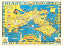 Vintage Map of Newport, Rhode Island 1945