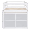 Loft Bed With Retractable Writing Desk And 4 Drawers, With Lateral Portable Desk And Shelves by HouseOfZazla