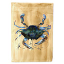 Blue Male Crab  Sandy Beach House Flag 28x40 Porch Sleeve Pole Decorative Outside Yard Banner Artwork Wall Hanging, Polyester