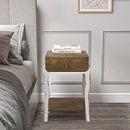 COSIEST Rustic Nightstand, 2-Tier Farmhouse Bedside Table, Wood Accent End Table with Storage Drawer and Open Display Shelf for Bedroom Nursery Living Room(Walnut) by CozyNest Decor