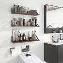 Heimlove Floating Shelves for Wall, 24 Inch Long Wood Floating Shelves Set of 3, Wall Mounted Hanging Shelf for Bathroom Bedroom Kitchen, Walnut by CozyNest Decor