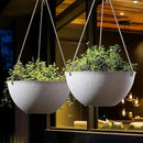LA JOLIE MUSE Large Hanging Planters for Outdoor Plants - 13 Inch Hanging Flower Pots Set of 2, Speckled White by CozyNest Decor