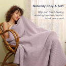 PHF Ultra Soft Waffle Weave Throw Blanket 50"x 60"- Washed Lightweight Breathable Cozy Woven Blanket for Bed - Aesthetic Decor for Couch Bedding Sofa Home Car - Dusty Rose by CozyNest Decor