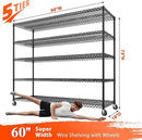 REIBII Storage Shelves 3200 LBS Capacity Wire Shelving with Wheels Heavy Duty Metal Shelf for Warehouses, Garage,Kitchens, School,Commercial Shelf, 73" H X 60" W X 18" D, 2 Pack by CozyNest Decor