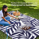 OLANLY Waterproof Outdoor Rug 6x9 ft, Reversible Outdoor Plastic Straw Rug with Leaf Pattern, RV Mat, Indoor Outdoor Carpet for Patio, Camping, Balcony, Deck, Backyard, Navy & White by CozyNest Decor