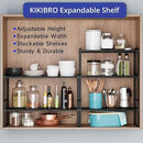Expandable Kitchen Shelf Organizers, Kitchen Cabinet Organizer Stand Rack Organization for Countertop Cupborad Pantry, Black 3 Pack by CozyNest Decor