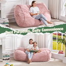 Hobestluk 4FT Bean Bag Chairs Adult Bean Bag with Portable Handle Comfy Large Bean Bag Chair with Removable Cover for Living Room Bedroom or Reading Nook (Stripe Pink, 4FT) by TinyTreasures Baby Boutique