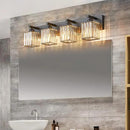 Modern 4-Light Black Crystal Bathroom Vanity Light Fixtures by CozyNest Decor
