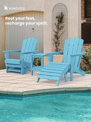 KINGYES Folding Adirondack Ottoman for Adirondack Chair, Light Blue by CozyNest Decor