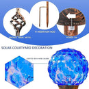 Garden Solar Lights, Decorative LED Honeycomb Glass Ball Garden Stake, Glass and Metal Outdoor Decoration, 4 x 31 Inch (Dark Blue) by CozyNest Decor