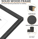 upsimples 8x10 Picture Frame, Natural Solid Wooden Picture Frames, Display 5x7 with Mat or 8 x 10 Without Mat, Wall or Tabletop, 1 Pack, Black by CozyNest Decor