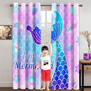 Mermaid Curtain Panels for Girls Room 2Pcs, Pink Cartoon Blackout Curtains 84 inch Length for Girls Bedroom Nursery Room Grommet Top Thermal Insulated Curtains, Dinosaur Print, 82" x 84" by TinyTreasures Baby Boutique