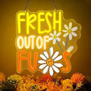 FRESH OUT OF FUS Neon Sign, Funny Novelty Neon Signs for Wall Decor, Dimmable Acrylic Neon Lights for Living Room Bedroom Party Decorations, Perfect Gifts by CozyNest Decor