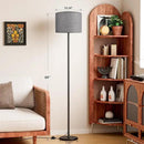 Ambimall 60'' Modern Floor Lamp with Shade, Tall Lamps for Living Room, Bedroom, Office, Dining Room, Linen Grey Shade with Black Pole(Without Bulb) by CozyNest Decor