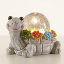 Solar Turtle Statue Garden Decor with Succulent Cracked Glass LED Lights Outdoor Decor Tortoise Figurines for Yard Lawn Balcony Patio Mom Decorations Women Birthday Housewarming Gifts by GreenHaven Gardens