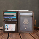 Polare Luxury RFID Blocking Leather Passport Holder Travel Wallet For Men and Women (Dark Brown with AirTag Slot(Snap Version)) by TinyTreasures Baby Boutique