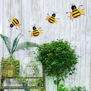 MorTime 4 Pack Metal Bee Wall Art Sculptures Garden Decorations, Hanging Bee Wall Decor Indoor Outdoor Garden Yard Lawn Decor by GreenHaven Gardens