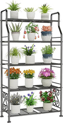 GIOTORENT Plant Stand Outdoor Indoor 5 Tier Metal Waterproof - 53.2" Plant Shelf for Patio, Balcony, Living Room, Large Capacity Tiered Plant Rack, Black by GreenHaven Gardens