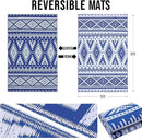 OLANLY Outdoor Rug Waterproof 5x8 ft, Reversible Outdoor Plastic Straw Rug, Boho Patio Rug, Indoor Outdoor Carpet, RV Mat Outside for Patio, Camp, Picnic, Balcony, Deck, Backyard, Blue & White by GreenHaven Gardens
