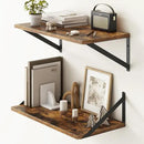 Fun Memories 20 Inch Floating Shelves, Deep Wall Shelves for Kitchen, 20 x 10 Floating Shelf for Living Room, Bedroom, Farmhouse Floating Shelves for Home Decor Storage, Rustic Brown, Set of 2 by CozyNest Decor