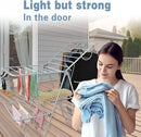 Large Capacity Double Drying Rack, Folding Rustproof Drying Rack with Non-Slip Clips and Drainage Shoe Rack, Height Adjustable, Airy and Quick Drying, Suitable for Balcony and Outdoor Use by CozyNest Decor