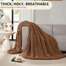 L'AGRATY Chunky Knit Blanket - Soft Chenille Yarn Throw - 60x80: Handmade Thick Cable Knit Crochet Blanket for Couch, Sofa, Bed & Home Decor by CozyNest Decor
