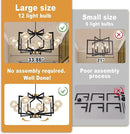 12 Light Black Farmhouse Chandelier Geometric Metal Dining Room Light Fixture Height Adjustable Black Chandeliers for Dining Room Clear Glass Farmhouse Industrial Pendant Lights for Bedroom, Entryway by CozyNest Decor