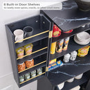 OKD Fluted Kitchen Pantry, 72" Tall Mid Century Modern Storage Cabinet with Adjustable Shelves & Door Organizer, Wood Cabinet for Kitchen, Living Room, Dark Grey by CozyNest Decor