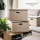 PRANDOM Extra Large Collapsible Storage Bins with Lids [5-Pack] Linen Fabric Foldable Storage Baskets Boxes Organizer Containers Cube with Cover for Bedroom Closet Office Nursery (22.8x15.75x13.8) by TinyTreasures Baby Boutique