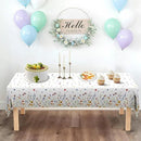 Floral Tablecloth 4 Packs 54x108 Inch - Butterfly Spring Wildflower Plastic Table Cover for Wedding Decorations Easter, Baby in Bloom Showers & Mother's Day Tea Parties Disposable Rectangle Tablecloth by CozyNest Decor