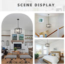 ANKYLHUA Black Nickel Chandelier,6-Lights Ceiling Light Fixture E12,Adjustable Hight Pendant Lights Kitchen Island,Chandeliers for Dining Room Bedroom,Entryway,Foyer by CozyNest Decor