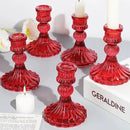12PCS Red Candlestick Holders Set- 4" H Taper Candle Holders, Glass Candle Holders Bulk for Activities, Party, Home Table Centerpieces, Festival Gifts & Windowsill Decor by CozyNest Decor