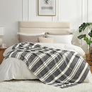 Snuggle Sac Queen Size Bed Blanket Stripe Black, Super Soft Warm Bedding Blankets Cozy Knit Fuzzy Plush Blankets for Bed, Living Room, Stripe Black, Queen 90"x90" by TinyTreasures Baby Boutique