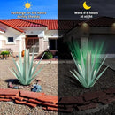 Large Tequila Rustic Sculpture, Rustic Metal Agave Plants for Outdoor Patio Yard, Home Decor Hand Painted Metal Agave Garden Yard Statue, Outdoor Lawn Ornaments (Mint Green - L (W/ Solar Light)) by GreenHaven Gardens