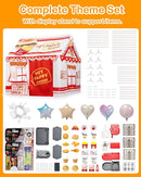 Kids Play Tent, Toddler Tent for Kid Indoor & Outdoor, 48.5"x39.4"x48.5" Playhouse Tent Burger Theme with Complete Toys Set, 3 Window, Lights and Balloons by TinyTreasures Baby Boutique