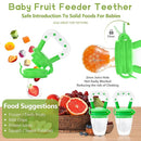 WAJIAYON Baby Fruit Feeder Pacifier - 6 Pack | 2 Infant Food Feeder Pacifier & 2 Baby Food Dispensing Spoon | Fresh Fruit Teethers for Babies | Silicone Feeder Babies,Infant Teething Feeders (Green) by TinyTreasures Baby Boutique