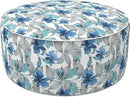 LVTXIII Outdoor/Indoor Inflatable Ottoman, All Weather Round Footrest Stool with Handle D31”x H14”, Portable Pouf for Patio Garden Camping or Home Decoration, Clemens Noir Blue by CozyNest Decor