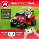 24V 2 Seater Ride On Truck with Remote Control 4WD Electric Car for Kids Ride On Car Battery Powered Ride On Toy Car with Music Player, LED Lights, Bluetooth, Rear Shock Absorber, Red by TinyTreasures Baby Boutique