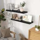 40 Inch Floating Shelves Black, 40" W x 9" D Floating Shelf Set of 2, Farmhouse Wood Wall Shelves for Bedroom, Kitchen, Wall Mounted Deep Shelving for Home Decor by CozyNest Decor