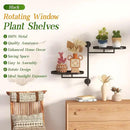 WIndow Rotating Plant Stand Shelf Indoor Black Metal Floating Shelves 2-Tier Wall Mount Plant Holders for Living Room Wall Planter Modern Home Decor for Gardening by GreenHaven Gardens